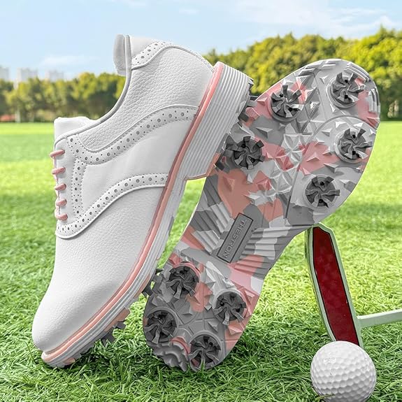 FENLERN Women's Waterproof Spiked Golf Shoes